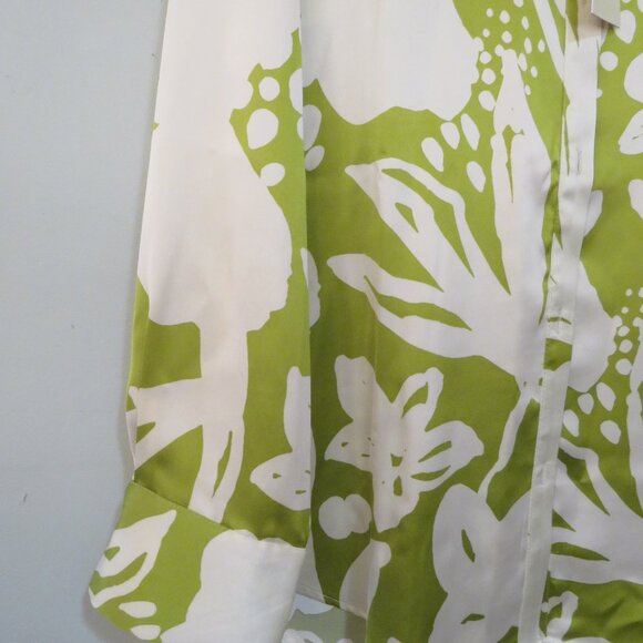 Rachel Zoe Lime and White Floral Button Down Shirt - Picture 3 of 7